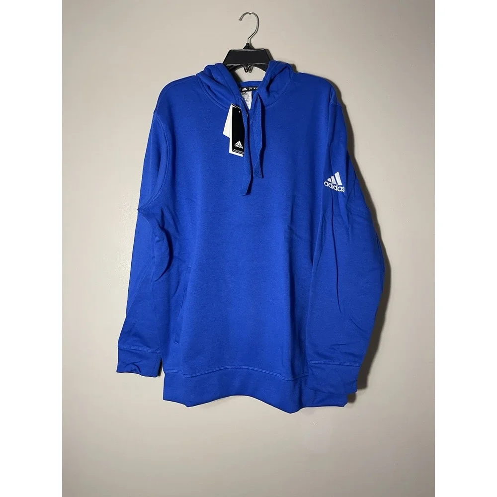 adidas Men's Fleece Hoodie Royal Blue Size XL New